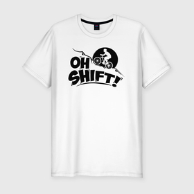 Мужская футболка хлопок Slim с принтом Oh Shift Bicycle в Новосибирске, 92% хлопок, 8% лайкра | приталенный силуэт, круглый вырез ворота, длина до линии бедра, короткий рукав | 