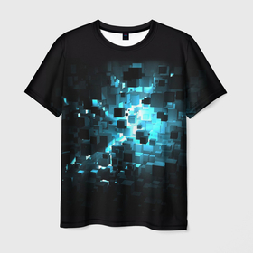 Мужская футболка 3D с принтом Прорыв   абстрактные кубы в Курске, 100% полиэфир | прямой крой, круглый вырез горловины, длина до линии бедер | Тематика изображения на принте: 