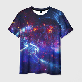 Мужская футболка 3D с принтом Абстрактное космическое пространство в Кировске, 100% полиэфир | прямой крой, круглый вырез горловины, длина до линии бедер | 