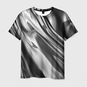 Мужская футболка 3D с принтом Объёмный сатин   текстура в Белгороде, 100% полиэфир | прямой крой, круглый вырез горловины, длина до линии бедер | 