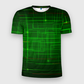 Мужская футболка 3D Slim с принтом Нейросеть   текстура в Петрозаводске, 100% полиэстер с улучшенными характеристиками | приталенный силуэт, круглая горловина, широкие плечи, сужается к линии бедра | 