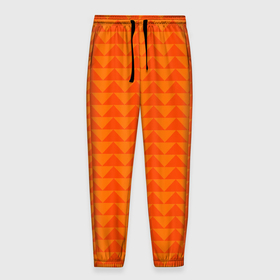 Мужские брюки 3D с принтом Геометрия   оранжевые фигуры в Екатеринбурге, 100% полиэстер | манжеты по низу, эластичный пояс регулируется шнурком, по бокам два кармана без застежек, внутренняя часть кармана из мелкой сетки | 