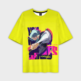 Мужская футболка OVERSIZE 3D с принтом Арт с Люси из аниме Cyberpunk Edgerunners в Тюмени,  |  | 
