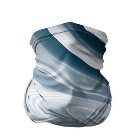 Бандана-труба 3D с принтом Сине белые разводы краски в Курске, 100% полиэстер, ткань с особыми свойствами — Activecool | плотность 150‒180 г/м2; хорошо тянется, но сохраняет форму | 