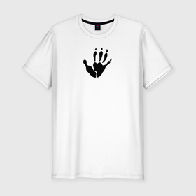 Мужская футболка хлопок Slim с принтом Лапка опоссума (чёрная) в Белгороде, 92% хлопок, 8% лайкра | приталенный силуэт, круглый вырез ворота, длина до линии бедра, короткий рукав | 