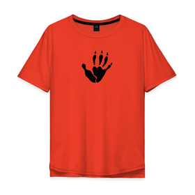 Мужская футболка хлопок Oversize с принтом Лапка опоссума (чёрная) в Белгороде, 100% хлопок | свободный крой, круглый ворот, “спинка” длиннее передней части | 