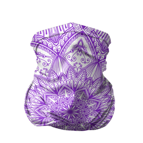 Бандана-труба 3D с принтом Фиолетовая мандала в Санкт-Петербурге, 100% полиэстер, ткань с особыми свойствами — Activecool | плотность 150‒180 г/м2; хорошо тянется, но сохраняет форму | 