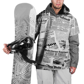 Накидка на куртку 3D с принтом Газетный коллаж в Санкт-Петербурге, 100% полиэстер |  | 