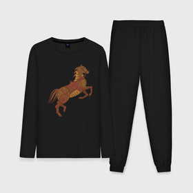 Мужская пижама хлопок (с лонгсливом) с принтом Стимпанк лошадь ,  |  | 