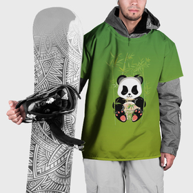 Накидка на куртку 3D с принтом Панда сидит среди бамбука и есть лапшу в Санкт-Петербурге, 100% полиэстер |  | Тематика изображения на принте: 