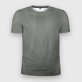 Мужская футболка 3D Slim с принтом Черно серый симметричный геометрический узор в Петрозаводске, 100% полиэстер с улучшенными характеристиками | приталенный силуэт, круглая горловина, широкие плечи, сужается к линии бедра | 