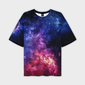 Мужская футболка OVERSIZE 3D с принтом Космическая туманность Млечного пути в Кировске,  |  | Тематика изображения на принте: 