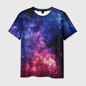 Мужская футболка 3D с принтом Космическая туманность Млечного пути в Кировске, 100% полиэфир | прямой крой, круглый вырез горловины, длина до линии бедер | Тематика изображения на принте: 