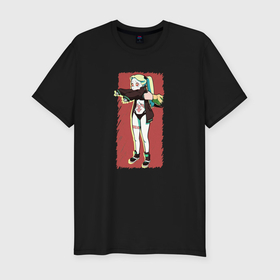 Мужская футболка хлопок Slim с принтом Ребекка Cyberpunk Edgerunner в Кировске, 92% хлопок, 8% лайкра | приталенный силуэт, круглый вырез ворота, длина до линии бедра, короткий рукав | Тематика изображения на принте: 