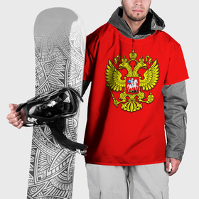 Накидка на куртку 3D с принтом Герб Российской Империи на красном фоне в Кировске, 100% полиэстер |  | Тематика изображения на принте: 