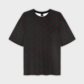Мужская футболка OVERSIZE 3D с принтом Красные плитки на черном фоне в Белгороде,  |  | Тематика изображения на принте: 
