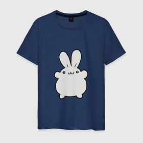 Мужская футболка хлопок с принтом Пухлый Кролик в Ухте, 100% хлопок | прямой крой, круглый вырез горловины, длина до линии бедер, слегка спущенное плечо. | 