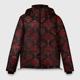Мужская зимняя куртка 3D с принтом Красные классические узоры на черном фоне в Екатеринбурге, верх — 100% полиэстер; подкладка — 100% полиэстер; утеплитель — 100% полиэстер | длина ниже бедра, свободный силуэт Оверсайз. Есть воротник-стойка, отстегивающийся капюшон и ветрозащитная планка. 

Боковые карманы с листочкой на кнопках и внутренний карман на молнии. | 