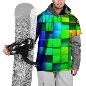 Накидка на куртку 3D с принтом Цветные неоновые кубы , 100% полиэстер |  | Тематика изображения на принте: 
