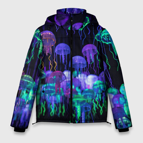 Мужская зимняя куртка 3D с принтом Мы веселые неоновые медузы в Новосибирске, верх — 100% полиэстер; подкладка — 100% полиэстер; утеплитель — 100% полиэстер | длина ниже бедра, свободный силуэт Оверсайз. Есть воротник-стойка, отстегивающийся капюшон и ветрозащитная планка. 

Боковые карманы с листочкой на кнопках и внутренний карман на молнии. | 