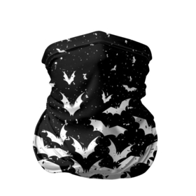 Бандана-труба 3D с принтом Black and white bat pattern в Кировске, 100% полиэстер, ткань с особыми свойствами — Activecool | плотность 150‒180 г/м2; хорошо тянется, но сохраняет форму | 
