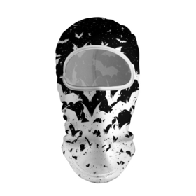 Балаклава 3D с принтом Black and white bat pattern в Новосибирске, 100% полиэстер, ткань с особыми свойствами — Activecool | плотность 150–180 г/м2; хорошо тянется, но при этом сохраняет форму. Закрывает шею, вокруг отверстия для глаз кайма. Единый размер | 