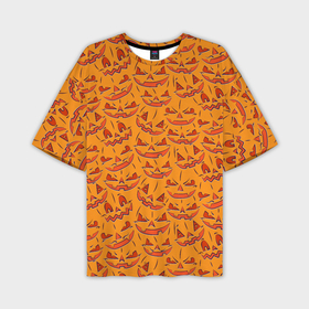 Мужская футболка OVERSIZE 3D с принтом Halloween Pumpkin Pattern в Тюмени,  |  | 