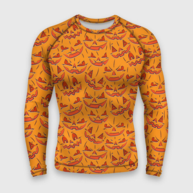 Мужской рашгард 3D с принтом Halloween Pumpkin Pattern в Екатеринбурге,  |  | 