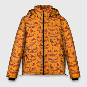 Мужская зимняя куртка 3D с принтом Halloween Pumpkin Pattern в Новосибирске, верх — 100% полиэстер; подкладка — 100% полиэстер; утеплитель — 100% полиэстер | длина ниже бедра, свободный силуэт Оверсайз. Есть воротник-стойка, отстегивающийся капюшон и ветрозащитная планка. 

Боковые карманы с листочкой на кнопках и внутренний карман на молнии. | 