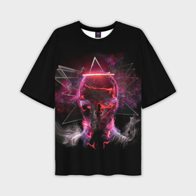Мужская футболка OVERSIZE 3D Неоновый пришелец: в Ухте,  |  |