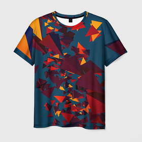 Мужская футболка 3D с принтом Множество тетраэдров в абстракции в Белгороде, 100% полиэфир | прямой крой, круглый вырез горловины, длина до линии бедер | Тематика изображения на принте: 