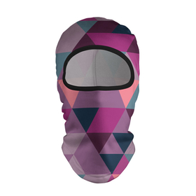 Балаклава 3D с принтом Абстрактные мозаичный розовый фигуры в Санкт-Петербурге, 100% полиэстер, ткань с особыми свойствами — Activecool | плотность 150–180 г/м2; хорошо тянется, но при этом сохраняет форму. Закрывает шею, вокруг отверстия для глаз кайма. Единый размер | 
