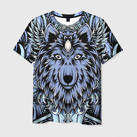 Мужская футболка 3D с принтом Изображение волка в Кировске, 100% полиэфир | прямой крой, круглый вырез горловины, длина до линии бедер | 