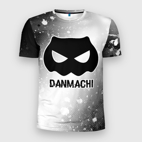 Мужская футболка 3D Slim с принтом DanMachi glitch на светлом фоне в Санкт-Петербурге, 100% полиэстер с улучшенными характеристиками | приталенный силуэт, круглая горловина, широкие плечи, сужается к линии бедра | 