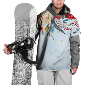 Накидка на куртку 3D с принтом Новогодний букет из роз в Тюмени, 100% полиэстер |  | Тематика изображения на принте: 