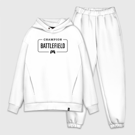 Мужской костюм хлопок OVERSIZE с принтом Battlefield gaming champion: рамка с лого и джойстиком ,  |  | 