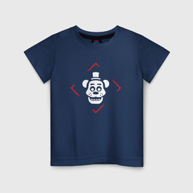 Детская футболка хлопок с принтом Символ FNAF в красном ромбе , 100% хлопок | круглый вырез горловины, полуприлегающий силуэт, длина до линии бедер | 
