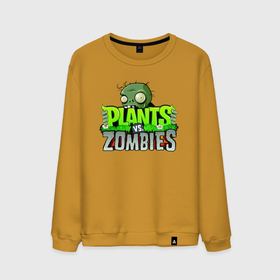 Мужской свитшот хлопок с принтом Plants vs Zombies   Logotype в Тюмени, 100% хлопок |  | 