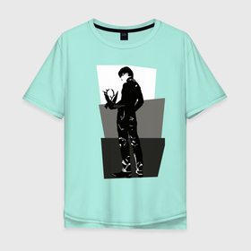 Мужская футболка хлопок Oversize с принтом taylor of chaos Jimin в Курске, 100% хлопок | свободный крой, круглый ворот, “спинка” длиннее передней части | 