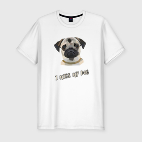 Мужская футболка хлопок Slim с принтом i miss my dog в Белгороде, 92% хлопок, 8% лайкра | приталенный силуэт, круглый вырез ворота, длина до линии бедра, короткий рукав | Тематика изображения на принте: 