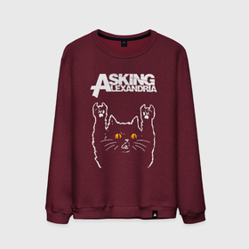 Мужской свитшот хлопок с принтом Asking Alexandria rock cat в Белгороде, 100% хлопок |  | 