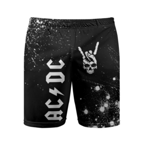 Мужские шорты спортивные с принтом AC DC и рок символ на темном фоне в Курске,  |  | 