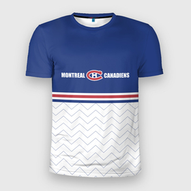 Мужская футболка 3D Slim с принтом Клуб НХЛ Монреаль Канадиенс в Кировске, 100% полиэстер с улучшенными характеристиками | приталенный силуэт, круглая горловина, широкие плечи, сужается к линии бедра | Тематика изображения на принте: 