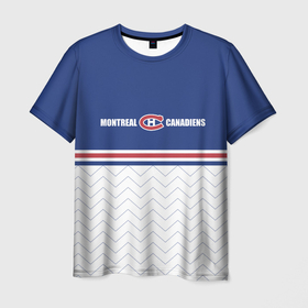 Мужская футболка 3D с принтом Клуб НХЛ Монреаль Канадиенс в Тюмени, 100% полиэфир | прямой крой, круглый вырез горловины, длина до линии бедер | Тематика изображения на принте: 