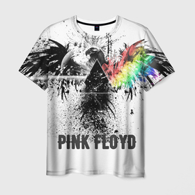 Мужская футболка 3D с принтом Pink Floyd   орёл в Петрозаводске, 100% полиэфир | прямой крой, круглый вырез горловины, длина до линии бедер | 
