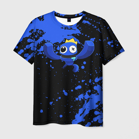 Мужская футболка 3D с принтом Радужные друзья: Синий в Тюмени, 100% полиэфир | прямой крой, круглый вырез горловины, длина до линии бедер | Тематика изображения на принте: 
