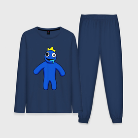 Мужская пижама хлопок (с лонгсливом) с принтом Синий из Роблокс в Тюмени,  |  | 