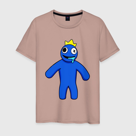 Мужская футболка хлопок с принтом Синий из Роблокс , 100% хлопок | прямой крой, круглый вырез горловины, длина до линии бедер, слегка спущенное плечо. | 