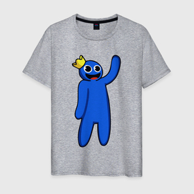 Мужская футболка хлопок с принтом Роблокс   Синий , 100% хлопок | прямой крой, круглый вырез горловины, длина до линии бедер, слегка спущенное плечо. | 