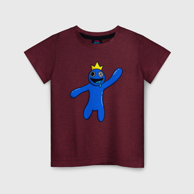 Детская футболка хлопок с принтом Роблокс: Синий в Петрозаводске, 100% хлопок | круглый вырез горловины, полуприлегающий силуэт, длина до линии бедер | 